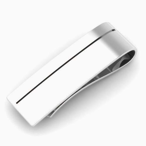 Sleek Enamel 925 Sterling Silver Money Clip by Krysaliis
 Gift Boxed - Picture 1 of 2